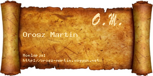 Orosz Martin névjegykártya